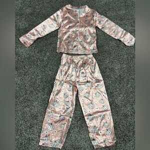 Pajamas Toddler Pumpkin Pajama Set Long Sleeve Shirt Pants Fall 2 Piece Satin